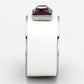 TK1142 - High polished (no plating) Stainless Steel Ring with Synthetic Synthetic Glass in Amethyst-3