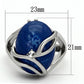 TK1144 - High polished (no plating) Stainless Steel Ring with Synthetic Synthetic Stone in Capri Blue-1