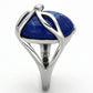 TK1144 - High polished (no plating) Stainless Steel Ring with Synthetic Synthetic Stone in Capri Blue-3