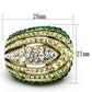 TK1145 - IP Gold(Ion Plating) Stainless Steel Ring with Top Grade Crystal  in Multi Color-1