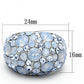 TK1147 - High polished (no plating) Stainless Steel Ring with Top Grade Crystal  in Sea Blue-1