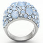 TK1147 - High polished (no plating) Stainless Steel Ring with Top Grade Crystal  in Sea Blue-2
