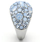 TK1147 - High polished (no plating) Stainless Steel Ring with Top Grade Crystal  in Sea Blue-3