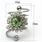 TK1148 - High polished (no plating) Stainless Steel Ring with Top Grade Crystal  in Peridot-1
