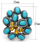 TK1150 - High polished (no plating) Stainless Steel Ring with Synthetic Synthetic Stone in Turquoise-1