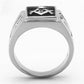 TK1158 - High polished (no plating) Stainless Steel Ring with Top Grade Crystal  in Clear-2