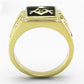TK1159 - IP Gold(Ion Plating) Stainless Steel Ring with Top Grade Crystal  in Clear-2