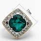 TK1160 - Two-Tone IP Rose Gold Stainless Steel Ring with Synthetic Synthetic Glass in Blue Zircon-1