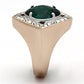 TK1160 - Two-Tone IP Rose Gold Stainless Steel Ring with Synthetic Synthetic Glass in Blue Zircon-3