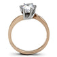 TK1161 - Two-Tone IP Rose Gold Stainless Steel Ring with AAA Grade CZ  in Clear-2