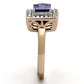 TK1162 - Two-Tone IP Rose Gold Stainless Steel Ring with AAA Grade CZ  in Tanzanite-3