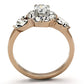TK1164 - Two-Tone IP Rose Gold Stainless Steel Ring with AAA Grade CZ  in Clear-2