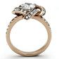 TK1166 - Two-Tone IP Rose Gold Stainless Steel Ring with AAA Grade CZ  in Clear-2