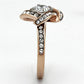 TK1166 - Two-Tone IP Rose Gold Stainless Steel Ring with AAA Grade CZ  in Clear-3