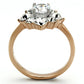 TK1168 - Two-Tone IP Rose Gold Stainless Steel Ring with AAA Grade CZ  in Clear-2
