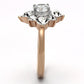 TK1168 - Two-Tone IP Rose Gold Stainless Steel Ring with AAA Grade CZ  in Clear-3