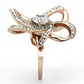 TK1170 - Two-Tone IP Rose Gold Stainless Steel Ring with AAA Grade CZ  in Clear-3