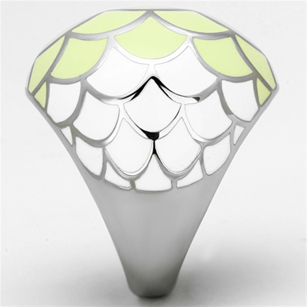 TK1174 - High polished (no plating) Stainless Steel Ring with Epoxy  in Multi Color-3