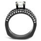 TK1175LJ - IP Light Black  (IP Gun) Stainless Steel Ring with AAA Grade CZ  in Clear-2