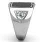 TK1182 - High polished (no plating) Stainless Steel Ring with Top Grade Crystal  in Clear-3