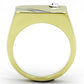 TK1186 - Two-Tone IP Gold (Ion Plating) Stainless Steel Ring with Top Grade Crystal  in Clear-2