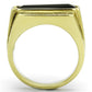TK1188 - IP Gold(Ion Plating) Stainless Steel Ring with Synthetic Synthetic Glass in Jet-2