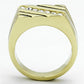 TK1190 - IP Gold(Ion Plating) Stainless Steel Ring with Top Grade Crystal  in Clear-2