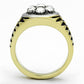TK1191 - Two-Tone IP Gold (Ion Plating) Stainless Steel Ring with Top Grade Crystal  in Clear-2