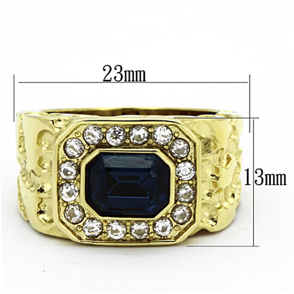 TK1192 - IP Gold(Ion Plating) Stainless Steel Ring with Top Grade Crystal  in Montana-1