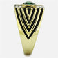 TK1195 - Two-Tone IP Gold (Ion Plating) Stainless Steel Ring with Synthetic Synthetic Glass in Emerald-3