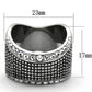 TK1198 - High polished (no plating) Stainless Steel Ring with Top Grade Crystal  in Clear-1