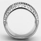 TK1198 - High polished (no plating) Stainless Steel Ring with Top Grade Crystal  in Clear-2