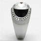 TK1199 - High polished (no plating) Stainless Steel Ring with Top Grade Crystal  in Clear-3