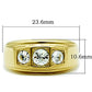 TK119G - IP Gold(Ion Plating) Stainless Steel Ring with Top Grade Crystal  in Clear-1
