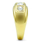 TK119G - IP Gold(Ion Plating) Stainless Steel Ring with Top Grade Crystal  in Clear-3