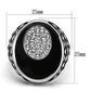TK1200 - High polished (no plating) Stainless Steel Ring with Top Grade Crystal  in Clear-1