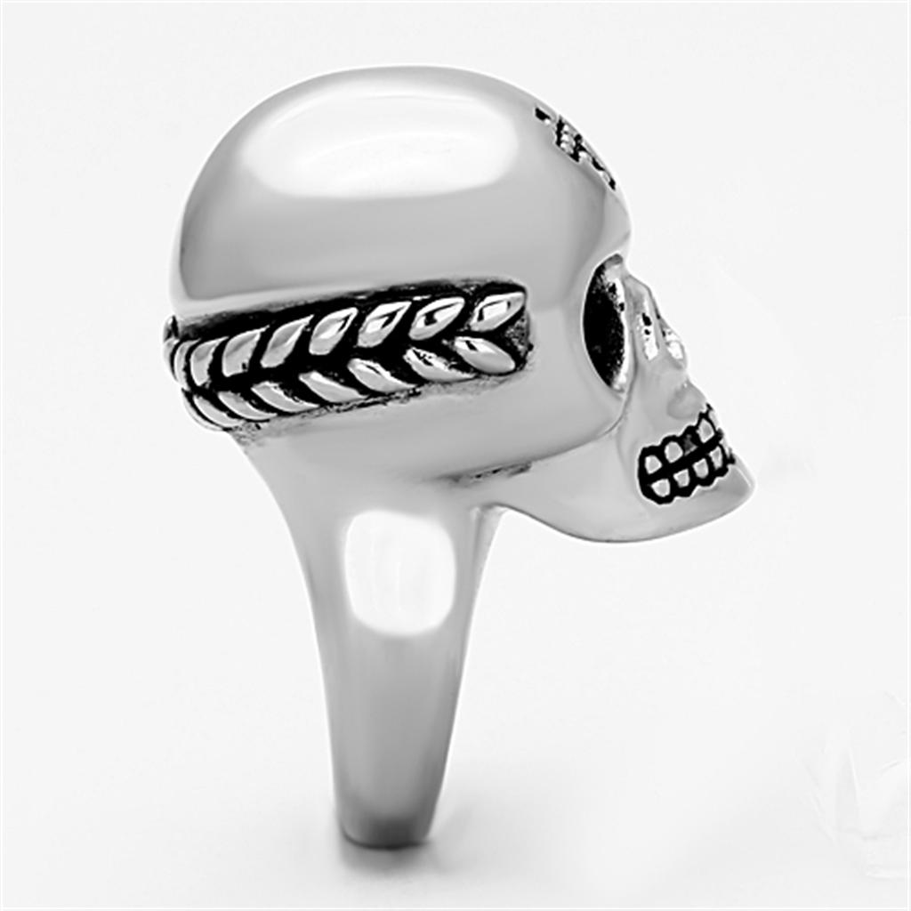 TK1202 - High polished (no plating) Stainless Steel Ring with Epoxy  in Jet-3