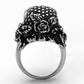 TK1203 - High polished (no plating) Stainless Steel Ring with Top Grade Crystal  in Black Diamond-3