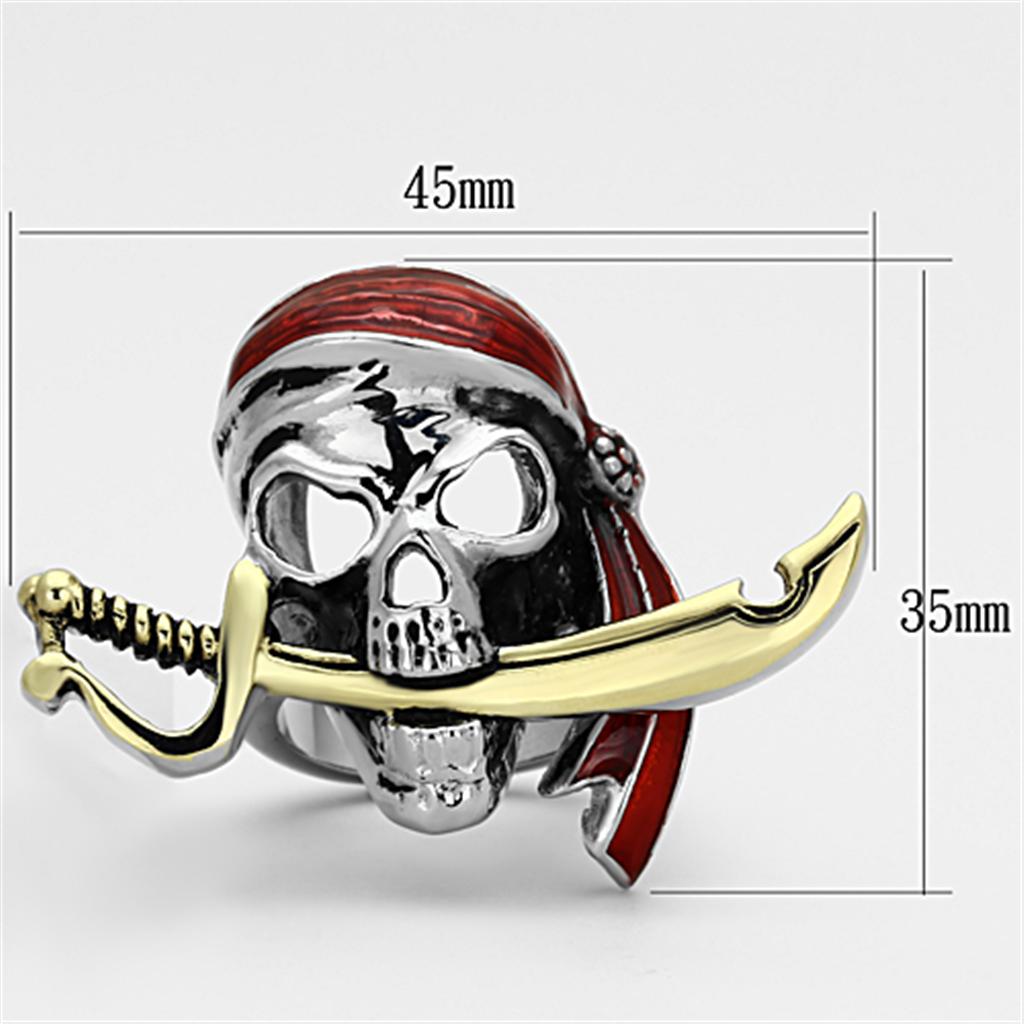 TK1205 - Two-Tone IP Gold (Ion Plating) Stainless Steel Ring with Epoxy  in Siam-1