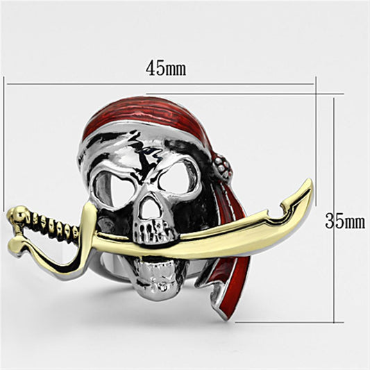 TK1205 - Two-Tone IP Gold (Ion Plating) Stainless Steel Ring with Epoxy  in Siam-1