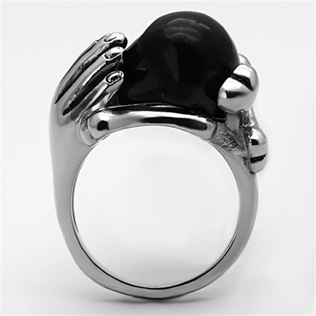TK1206 - Two-Tone IP Black Stainless Steel Ring with Epoxy  in Jet-3