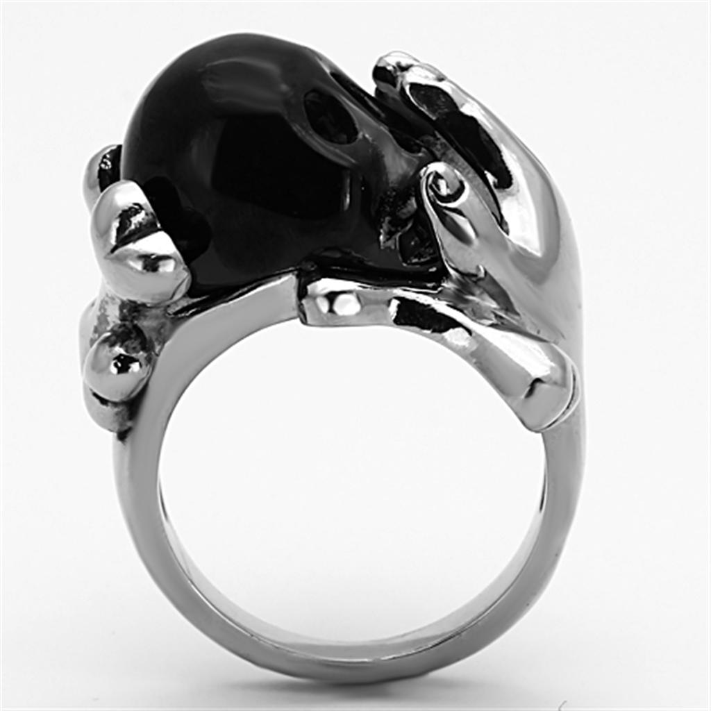 TK1206 - Two-Tone IP Black Stainless Steel Ring with Epoxy  in Jet-2