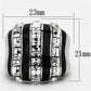 TK1213 - High polished (no plating) Stainless Steel Ring with Top Grade Crystal  in Clear-1