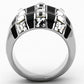 TK1213 - High polished (no plating) Stainless Steel Ring with Top Grade Crystal  in Clear-2