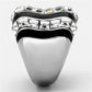 TK1213 - High polished (no plating) Stainless Steel Ring with Top Grade Crystal  in Clear-3