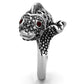 TK1215 - High polished (no plating) Stainless Steel Ring with Top Grade Crystal  in Siam-3