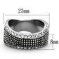 TK1216 - High polished (no plating) Stainless Steel Ring with Top Grade Crystal  in Clear-1