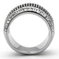 TK1216 - High polished (no plating) Stainless Steel Ring with Top Grade Crystal  in Clear-2