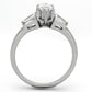 TK1220 - High polished (no plating) Stainless Steel Ring with AAA Grade CZ  in Clear-2