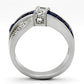 TK1222 - High polished (no plating) Stainless Steel Ring with Synthetic Synthetic Glass in Montana-2